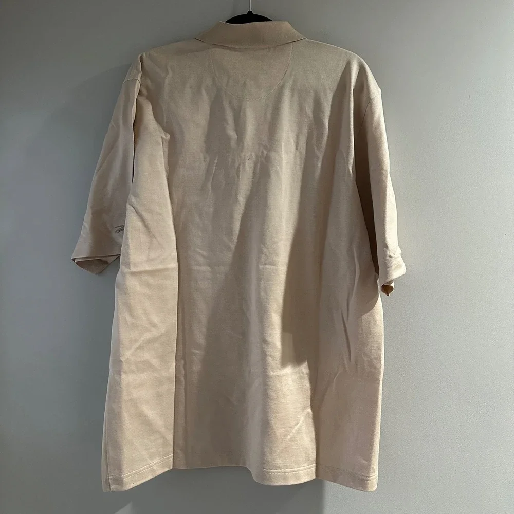 Slazenger Polo Shirt Mens Medium Tan New Vinoy Club 1925 Crest Cotton Pique - Picture 6 of 6